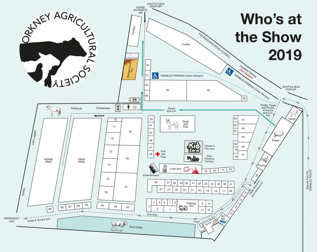 Showground Map Orkney Agricultural Society